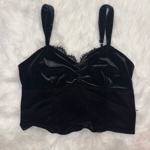 Black Velvet Lace shirt Abercrombie &‎ Fitch Top size Large
